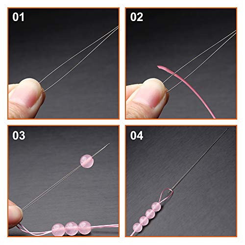 12pcs Seed Beads Needles Beading Embroidery Needles Big Eye Collapsible Beading Needles with Bottle for Jewelry Making