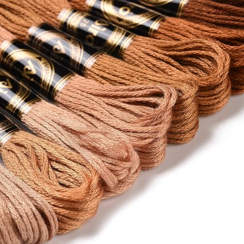 8 Skeins Embroidery Floss Friendship Bracelet String 0.5mm Cross Stitch Embroidery Thread for Jewelry Making Bracelet Knitting Stitching Craft Supplies, Coconut Brown - color: Coconut Brown, 8 Skeins