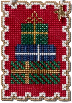 Holiday Stamps Charmed Ornament Beaded Cross Stitch Kits, Set of 6 - Mill Hill Ornament Kits 2024 - Plus Decorative 'Needleworker' Sticker