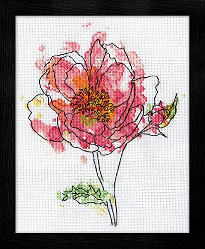 Design Works Crafts Pink Floral, 8 x 10 Counted Cross Stitch Kit, Multi-colour