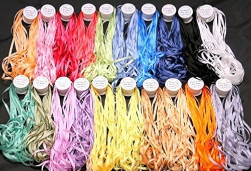 20 Spools 4mm 100% Pure Silk Ribbon Set (10 Meters Each) Assorted Colors