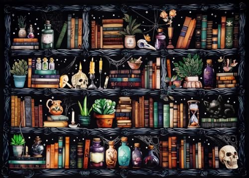 WUSARPLY Bookshelf Stamped Cross Stitch Kits for Beginners Adults - color: J099
