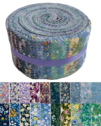 100% Cotton Jelly Roll Fabric Strips for Quilting and Sewing -Cool - color: Cool