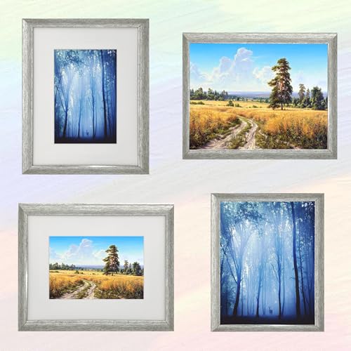 8x10 Photo Frame Gallery Picture frame with 5x7 mat,Freestanding and Wall Mountable,Silver - color: Silver, size: 8x10
