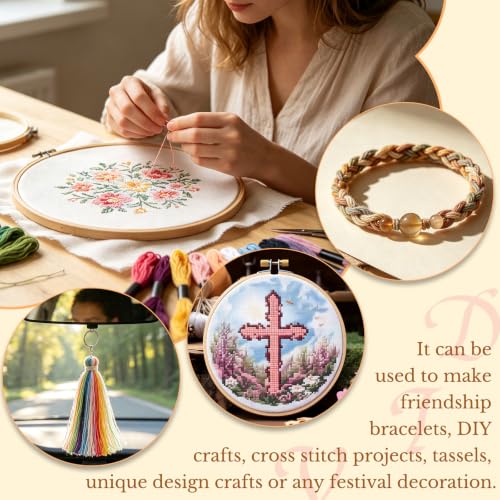50 Skeins Embroidery Floss, Cross Stitch Threads Friendship Bracelet String - color: 50 Pcs, Rainbow