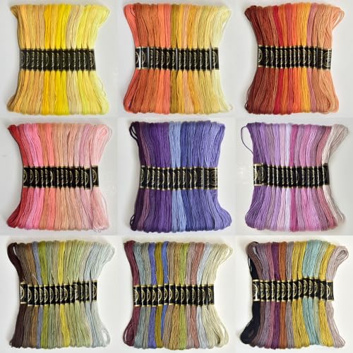 Embroidery Floss Rainbow Color 50 Skeins Per Pack Cross Stitch Threads Friendship Bracelets Floss Crafts Floss