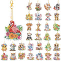 WILLBOND 30 Pcs Diamond Art Keychain Kits for Adults, Watercolor Animal - color: Watercolor Animal