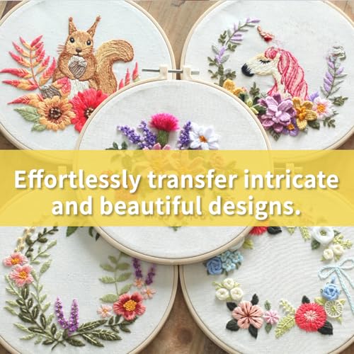 Water Soluble Embroidery Stabilizer, 8PCS 8.5"x11" Printable Embroidery Transfer Paper Self-Adhesive Embroidery Paper for Hand Machine Embroidery