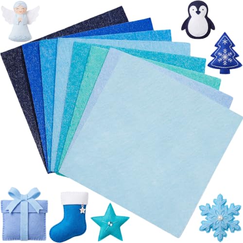 Tatuo 96 Pcs Christmas Stiff Felt Fabric Sheets, 8 Colors - color: 8 Colors