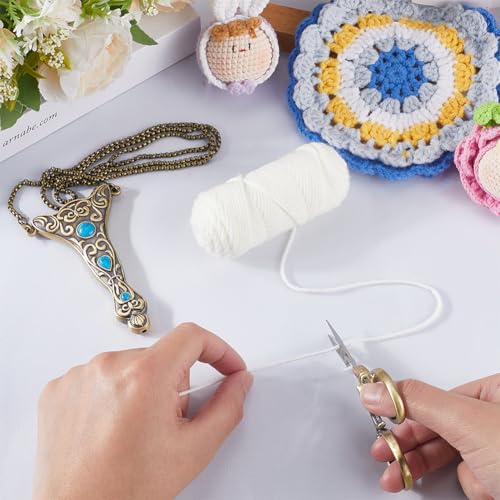 SUNNYCLUE 4 Inch 1pc European Scissors Small Sewing Scissor Chains Turquoise Embroidery Style Stainless Steel Necklace Blade Shears for Cutting Fabric Needlework Tools Craft Supplies Women Adult - style: 0