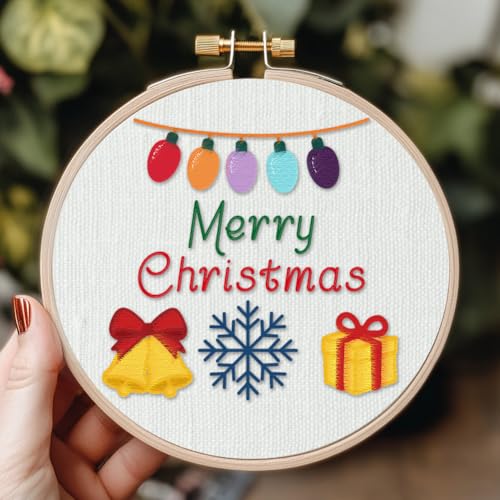 GLOBLELAND 4 Sheets Christmas Tree Water Soluble Embroidery Pattern - color: Christmas Tree Gift