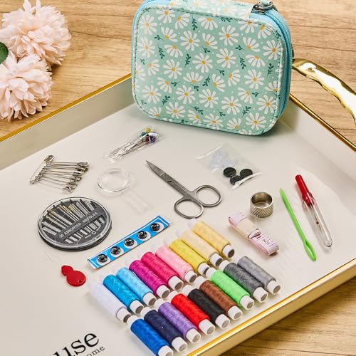 Bobode Printing Sewing Kit Travel Basic Sewing Kit for Adults, - color: Chrysanthemum