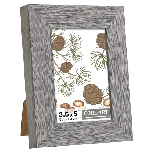 CORE ART 3.5x5 Picture Frame, Solid Wood Rustic Dark Gray - color: Dark Grey, size: 3.5x5 - 1 pack