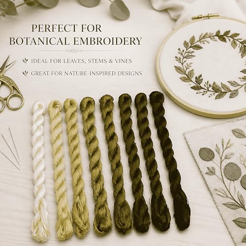 Natural 100% Silk Thread, Handmade Embroidery Thread Silk Floss 8 Colors 110m Each (85) - color: 85
