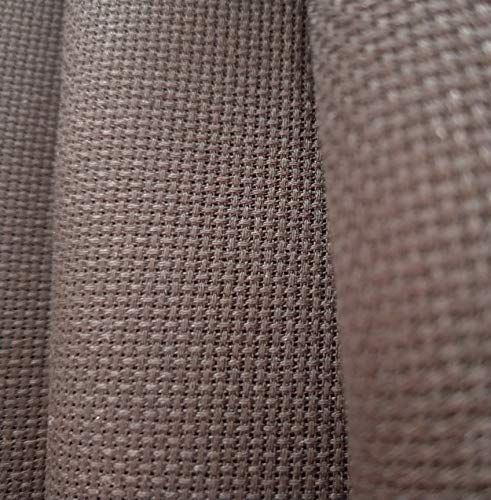 KCS 6 pc of 12" x 18" (30cmx45cm) 14CT Counted Cotton Aida Cloth Cross Stitch Fabric (Coffee+Brown) - color: Coffee+brown