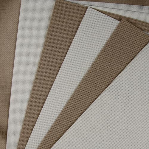 KCS 4/6 pc of 12" x 18"(30cmx45cm) 18CT Counted Cotton Aida Cloth Cross Stitch Fabric (6 pc,Cream+Khaki) - color: Cream+khaki, size: 6 pc