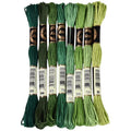 70 Yards 8 Skeins Gradient 6 Strands Green Embroidery Floss Polyester Variegated Cross Stitch Thread Friendship Bracelet String Threads Bulk Set for Hand Sewing Making Needlecraft Supply - color: Multi Green, size: 70 Yards