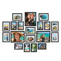 upsimples Picture Frames set of 19, Including 8x10, 5x7, 4x6 Black Frame - color: Black