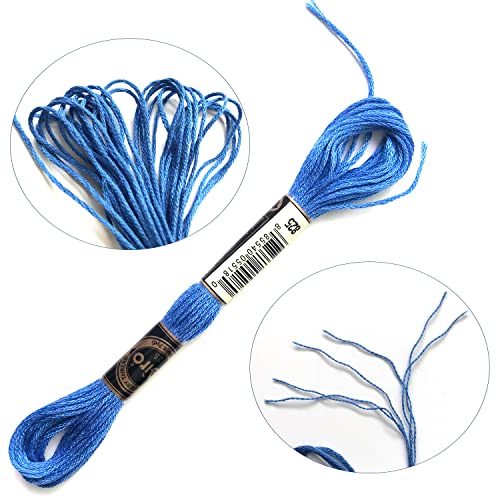 levylisa Embroidery Floss 30 Skeins Cross Stitch Threads Friendship Bracelets Floss with 10 Pcs Floss Bobbins and 2 Pcs Needle Threader (Blue) - color: Blue