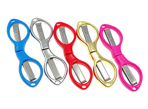 ALIMITOPIA Portable Folding Scissor,Multipurpose Glasses-shaped Mini Cutter Fishing Thread Yarn Scissor Trimming Nipper for DIY Crafting Projects(5 Colors) - style: Glasses-shaped