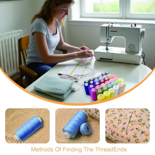 72Pcs Bobbins Sewing Threads Kit, 36 Colors Spools 360Yards per Polyester Thread, 36 Colors Prewound Bobbin with Case for Hand Machine Sewing