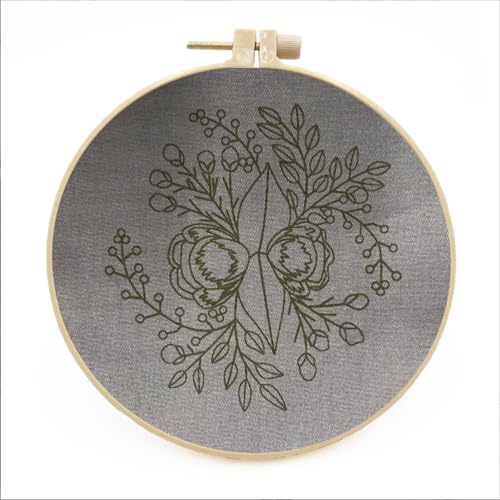 Meecaa Flower Embroidery Kit Starter Set, Hand Embroidery Set,Pattern Printed Cross Stitch Set for Beginner Adults, with Embroidery Hoop and Instructions (Tabby Cat) - color: Tabby Cat