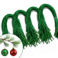 Christmas Tree Ornament String Hanger Precut Ribbon Hook with Snap Fastener - color: Green, size: 400pcs