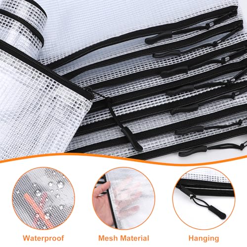 24 Pack A4 Mesh zipper pouch bags, Storage Bags, File Bags for Classroom Organization, Zipper Pouches of office supplies, Puzzles, Board Game Storage（Black） - color: Black, size: A4