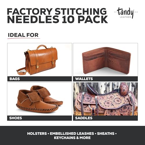 Tandy Leather Stitching Needle Smooth Hand Sewing with Blunt Tip (10 Pack)