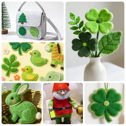 24 Pcs Green Felt Fabric Sheets, 8 Inch X 12 Inch 1mm Craft Felt - color: Green 24pcs