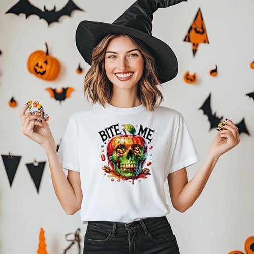 Dazoratix Halloween Iron on Transfers - 24 Sheets Ghost DTF Ready to Press Heat Patches Vinyl Designs Horror Stickers Decals for T Shirts Clothes Hoodies Pillow Bag Hat DIY Crafts Appliques Decoration - style: Halloween Ghost