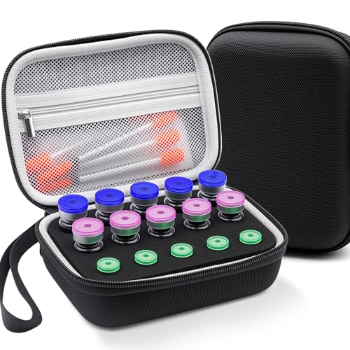 Peptide Case for Fridge, Insulin Vial Protector Case - color: Black-15×(1-10ml)
