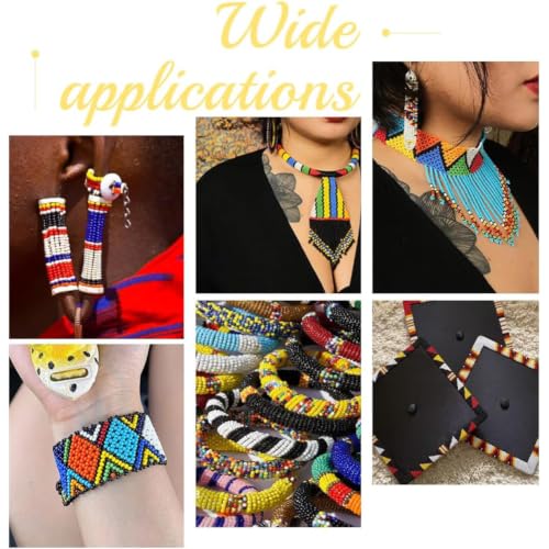 PH PandaHall 6000 Pcs 11/0 Glass Seed Beads, 2mm Seed Beads Mixed Colors Round Waist Bead Mini Spacer Bead for Earring Choker Bracelet Neckalce Waist Chain Jewelry DIY Crafts Making - color: Mixed Colors-6000 Pcs