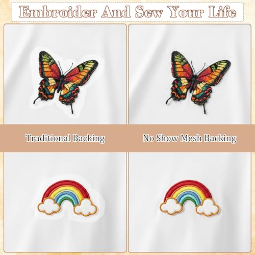 2 Pcs Tear Away Machine Embroidery Stabilizer 12" x 50 Yd Rolls - Medium Weight 1.8 Oz Embroidery Backing for Clothes - Cut into Variable Sizes for Machine & Hand Sewing