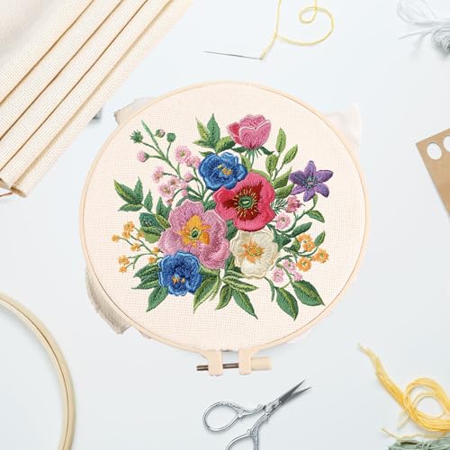 6 Pcs Punch Needle Fabric for Overlocking Edges, 7.9 x 7.9 Inch Tufting Cloth Monks Cloth for Punch Linen, Squares Punch Needle Embroidery Fabric for Handwork DIY Art Craft