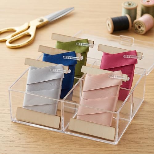 Tosnail 200 PCS Wood Ribbon Storage Organizer Set, Wooded Ribbon Spools with Plastic Clips, Sewing Embroidery Thread Organizers, Quilt Binding Yarn Spool, Lace Keeper for Craft Room