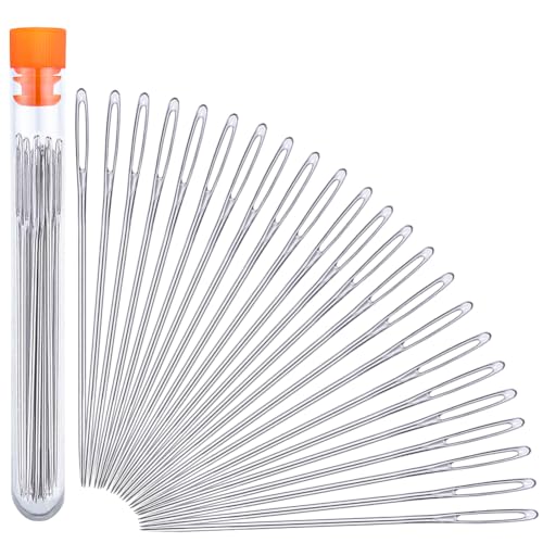 JNENERY Hand Sewing Needles, 2.56-inch Large Eye Sewing Sharp Needles - size: 2.56in, 23pcs