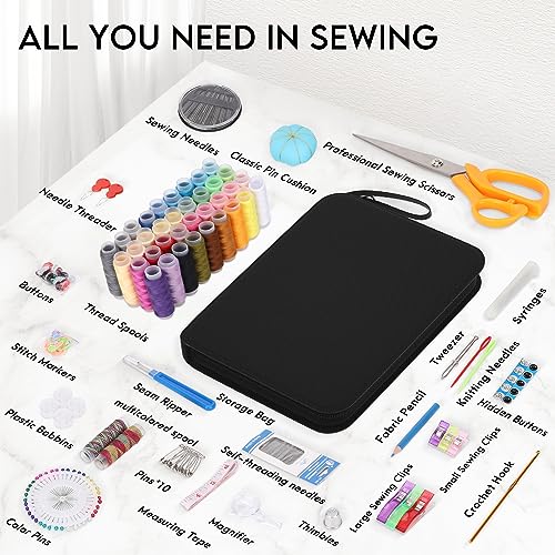 Coquimbo Professional Sewing Kit for Adults, 213 Pieces Sewing Tools - color: Black, size: XXL