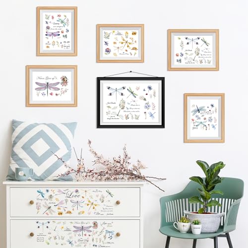 Wxiben 12 Pcs Dragonfly Rub on Transfers for Crafts and Furniture - style: Dragonfly