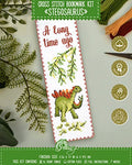 Povitrulya Dinosaur Counted Cross Stitch Kit Stegosaurus - DIY Bookmark Set for Hand Embroidery - color: Stegosaurus
