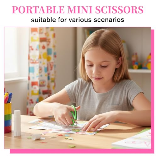 4Pcs Mini Scissors, Pointed Multi-Functional with Silicone Cap, Small Detail Scissor for Needlepoint Sewing Embroidery Travel DIY Paper Cutting & Precision Crafts (4 Colors)