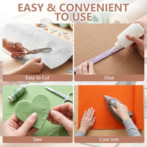 Brown Stiff Felt Sheet 36'' X 36'', 1mm Large Felt Fabric Sheet for Crafts - color: Brown