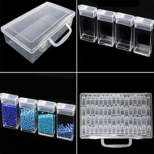 RZJZGZ 64 Grid Diamond Embroidery Box Plastic Diamond Painting Accessories