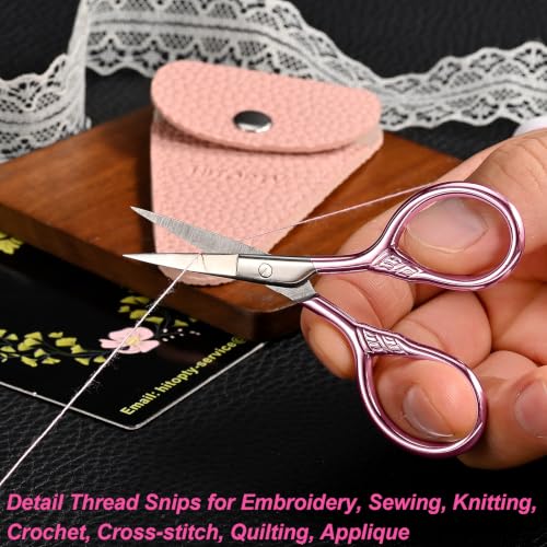 Small Pointed Scissors for Women Men Facial Hair, Beard, Mustache - color: Pink