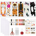 ORIGACH 6 Set Vivid Cute Cat Cross Stitch Bookmark Kit for Beginner - style: Cat