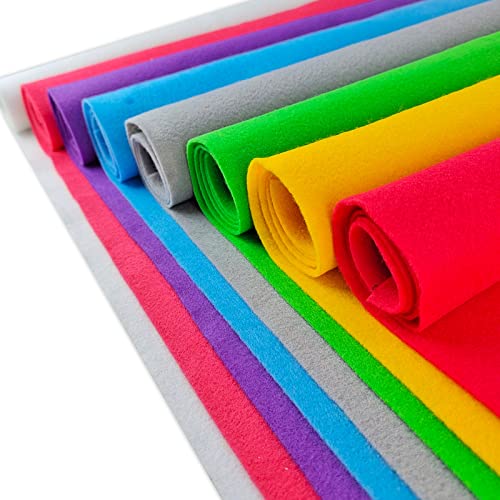 Jtnohx Large Soft Felt Sheets Felt Fabric for Crafts Christmas Color 8Pcs - color: Christmas Colors Series