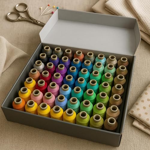 Mixed Color Embroidery Thread Set – 8 pcs / 63 pcs – 15 Gr Polyester Machine Embroidery Thread (Mixed Color) - color: Mixed Color