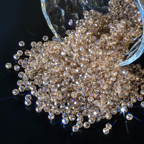 1200Pcs 4mm 4 for Jewelry Making Beads for Bracelets Necklace Pendants Making Supplies(Silver Champagne) - color: Silver champagne, size: 4mm 1200pcs