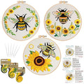 Nuberlic 3 Pack Embroidery Kit for Beginners with Bee Pattern - color: BEE