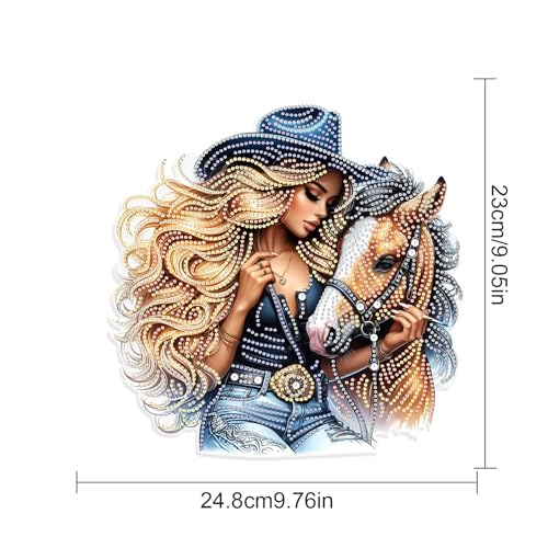 JISHSHAY Diamond Painting Pendant Beautiful Woman Diamond Art Hanging Ornament Horse Gem Art Window Hanging Gem Painting Wind Chimes Mosaic Kits for Adults Windchimes Embroidery Sun Catchers - color: Beautiful Woman 1